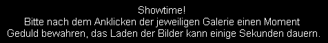 Showtime! 
Bitte nach dem Anklicken der jeweiligen Galerie einen Moment 
Geduld bewahren, das Laden der Bilder kann einige Sekunden dauern.